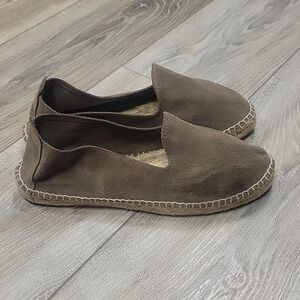 Manebi Brown Suede Flat Espadrilles Hamptons Size 39/8